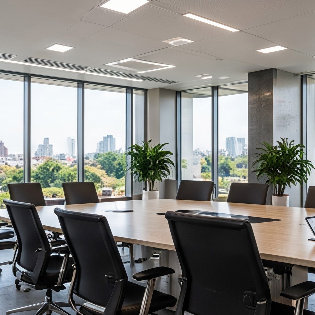 Sala de reuniones en un edificio de oficinas